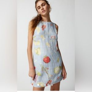 SOLD UO Charlotte Linen Printed Shift Dress